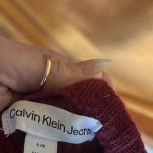 Calvin Klein Jeans Wine Red Knit Sweater bodycon maxi dress